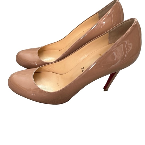 Christian Louboutin Nude Patent Leather Pumps 100 - Picture 3 of 9